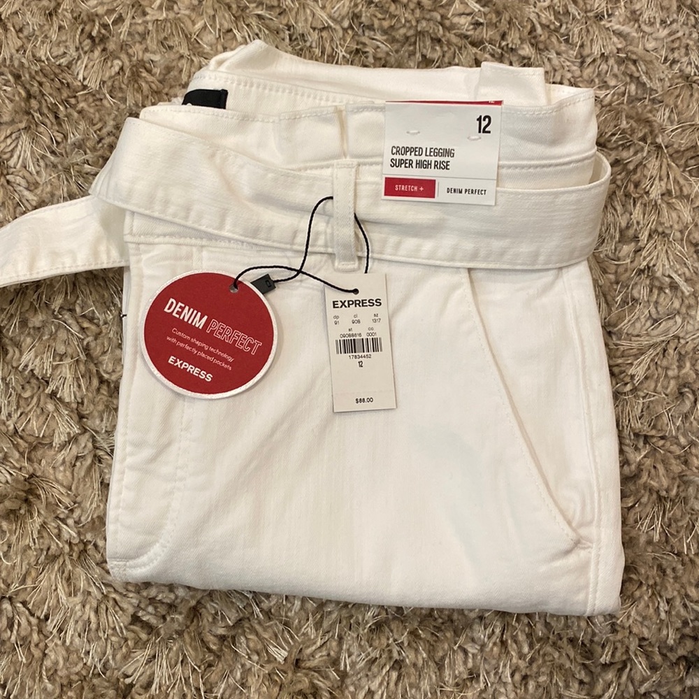 Express cropped legging white super high rise